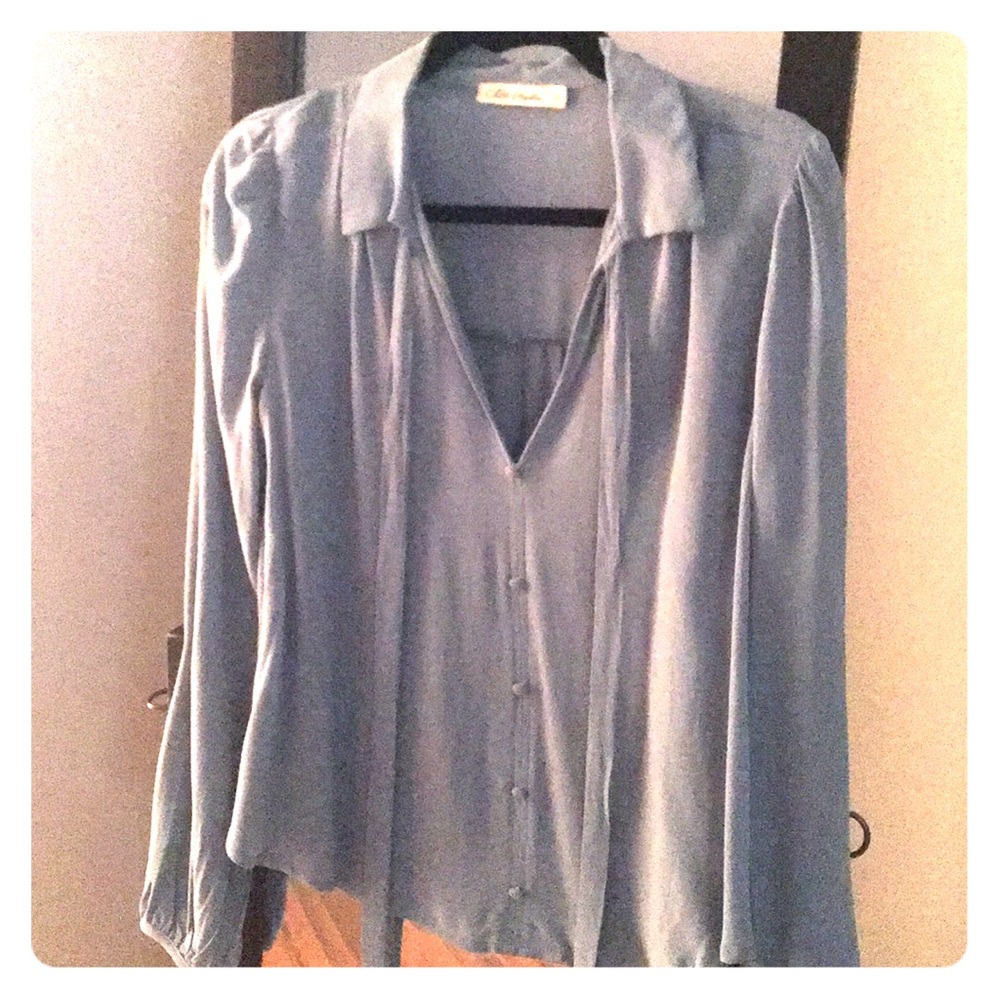 XS Chloe & Katie long sleeve tie neck blouse